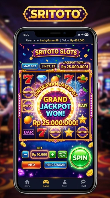 Tampilan halaman utama sritoto dengan navigasi yang simpel.